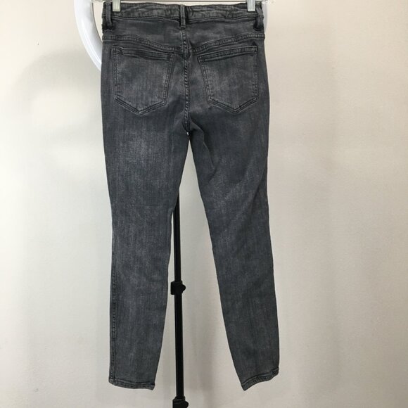 FREE PEOPLE Denim Dark Gray 5 Pocket Logo Hardware Jeans - Picture 8 of 13